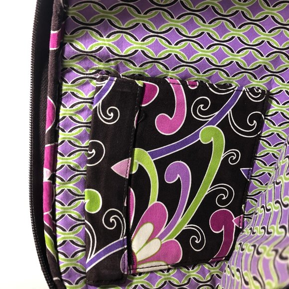 Vera Bradley Brown and Purple Laptop Bag Quilted Design - Picture 4 of 5